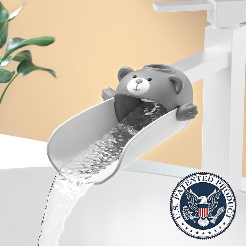 SKYROKU 2 Pack Faucet Extender for Toddlers, Sink Extenders with Temperature Sensitive for Kids Hand Washing Sink Faucet Extension,Suitable for Bathroom Sink, Kitchen,Bathtub (Grey) - Image 2